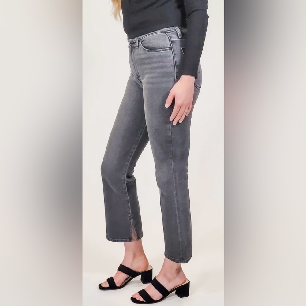 HUDSON 2026 Blair Grey High Rise Bootcut Cropped Jeans Size 34x26